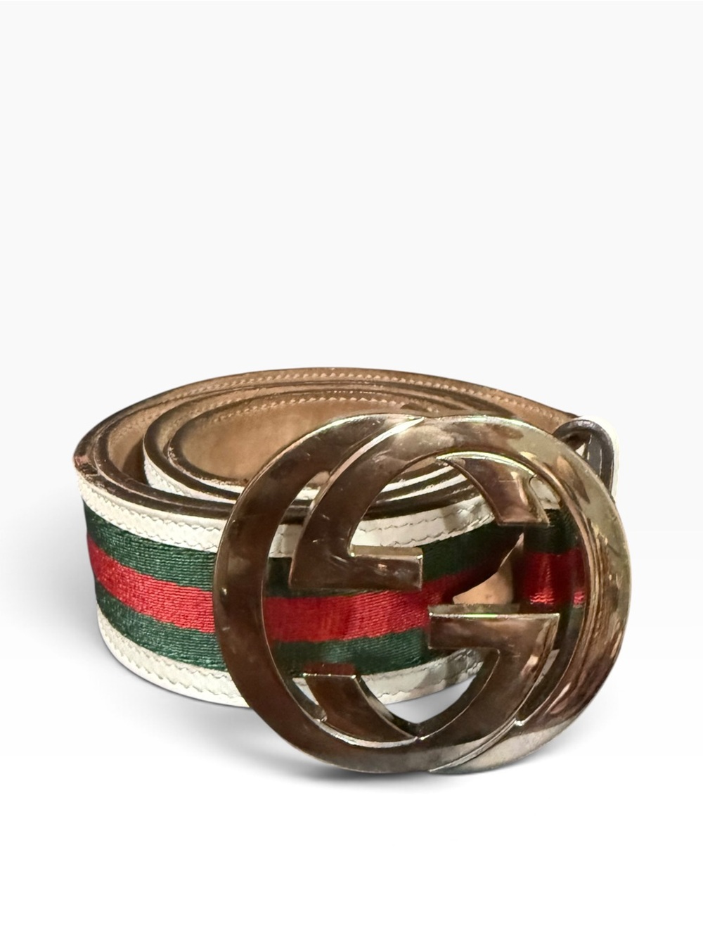 Gucci Web Stripe Interlocking GG Belt Size 105 L/XL